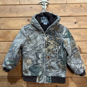 Carhartt x Realtree Camo Xtra Quilt Lined Duck Canvas Jacket Coat Youth M(10/12)